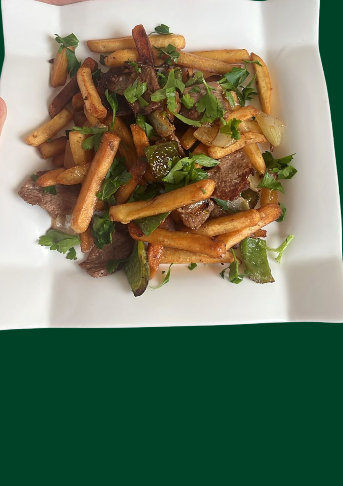 Мясо с картофелем фри